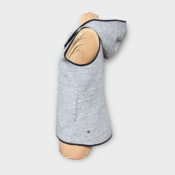 Lululemon Insculpt Vest 6 Heathered Space Dyed Medium Grey Hood Pockets EUC - Picture 4 of 7
